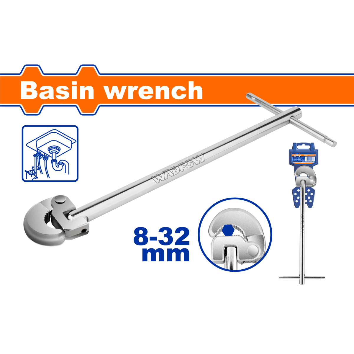 Llave Lavamanos 250mm Rango8 - 32mm WADFOW REF. WBF1732 - MARKEMSTORE -