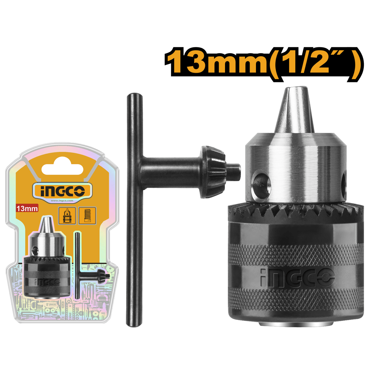 Mandril Taladro + Llave 1/2 - 20Unf INGCO KC1301 - MARKEMSTORE -