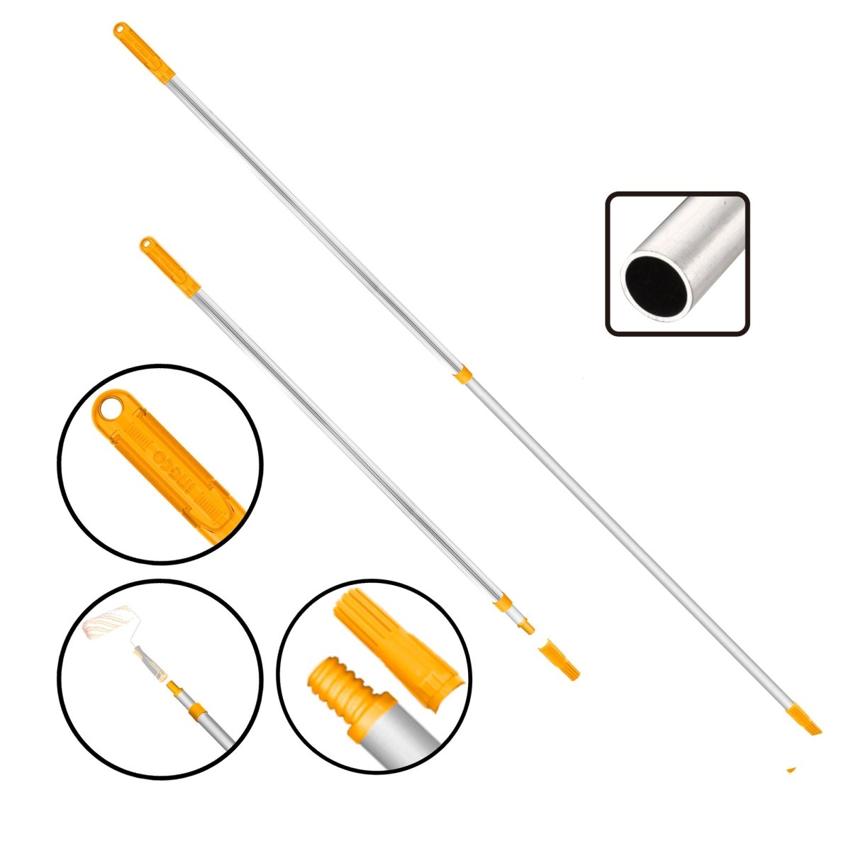 Mango Extensor de Rodillo INGCO Aluminio 110-200cm HRCEP0201 - MARKEMSTORE -