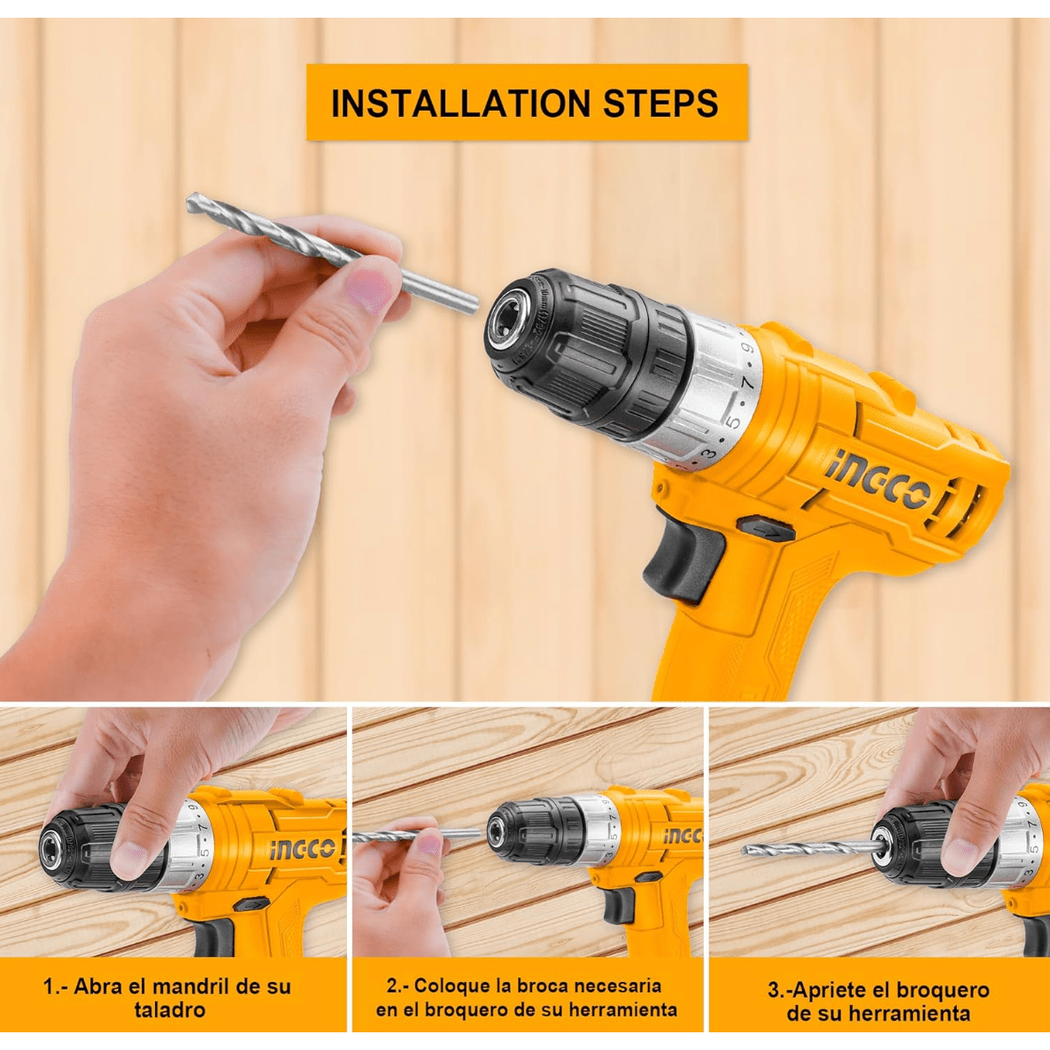 Taladro Inalámbrico 12v Ingco UCDLI1211 - MARKEMSTORE