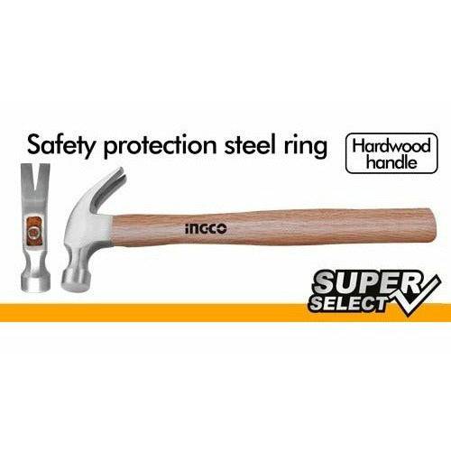 Martillo De Uña 16 Oz/450gr Mango Madera Ingco Hch0416 - MARKEMSTORE -