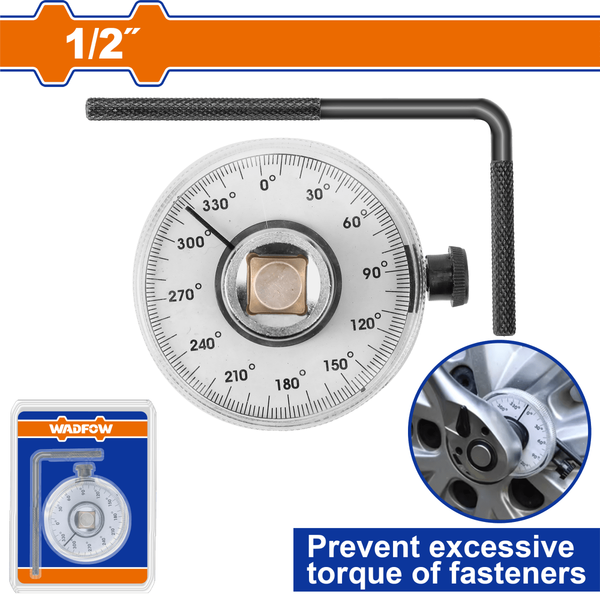 Medidor de Ángulo de Torque WADFOW 1/2" 360° Automotriz WART2712 - MARKEMSTORE - 