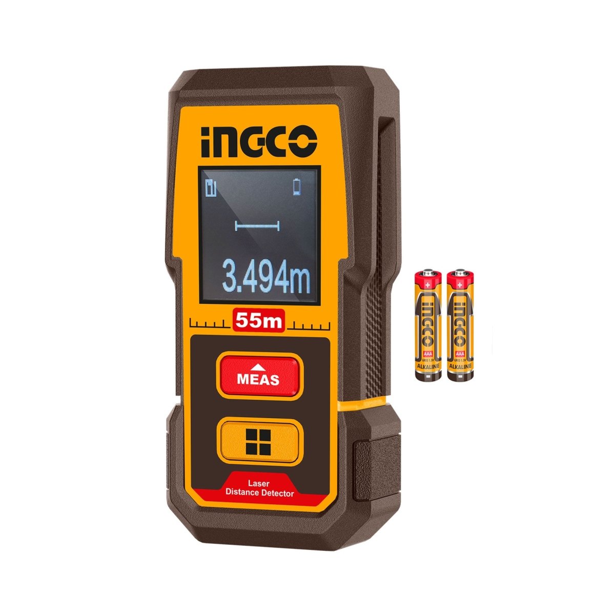 Medidor Láser de Distancia INGCO 55m ±2mm HLDD05086 - MARKEMSTORE - HERRAMIENTA PARA MEDICION