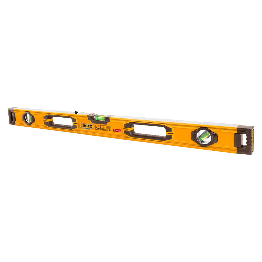 Nivel de Aluminio INGCO HSL08200 200cm Spirit 1.5mm | Nivel 2 Metros - MARKEMSTORE - Niveladores