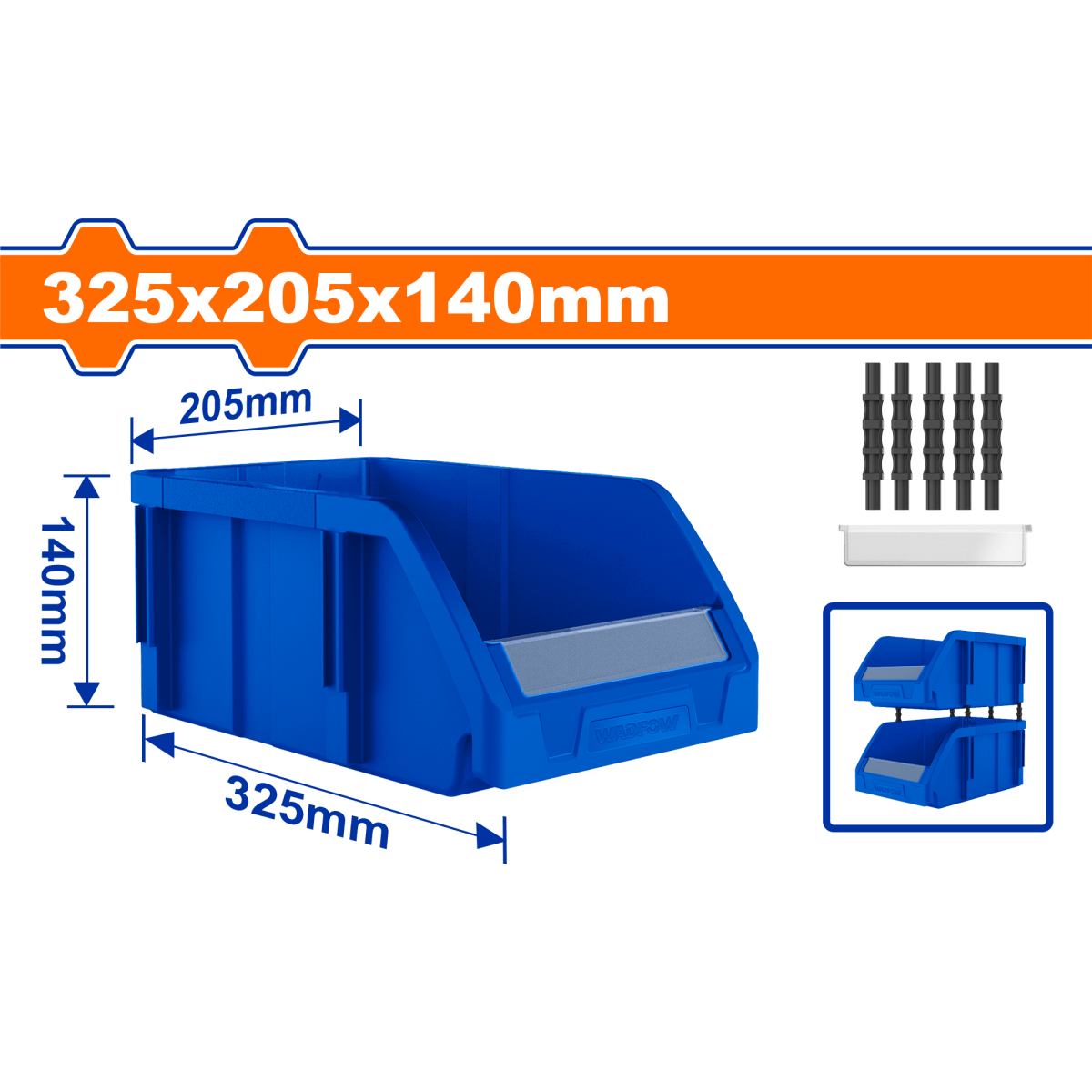 Organizador Plastico Azul Wadfow Wtb0303 325mmx205mmX140mm - MARKEMSTORE -