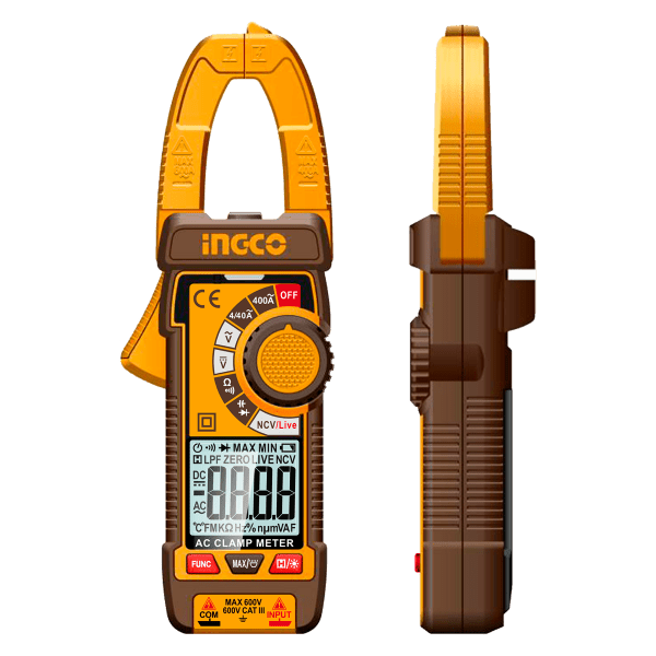 Pinza Voltiamperimétrica Digital AC 400A INGCO TRUE RMS 4000 Cuentas DCM62001 - MARKEMSTORE - Multimetros