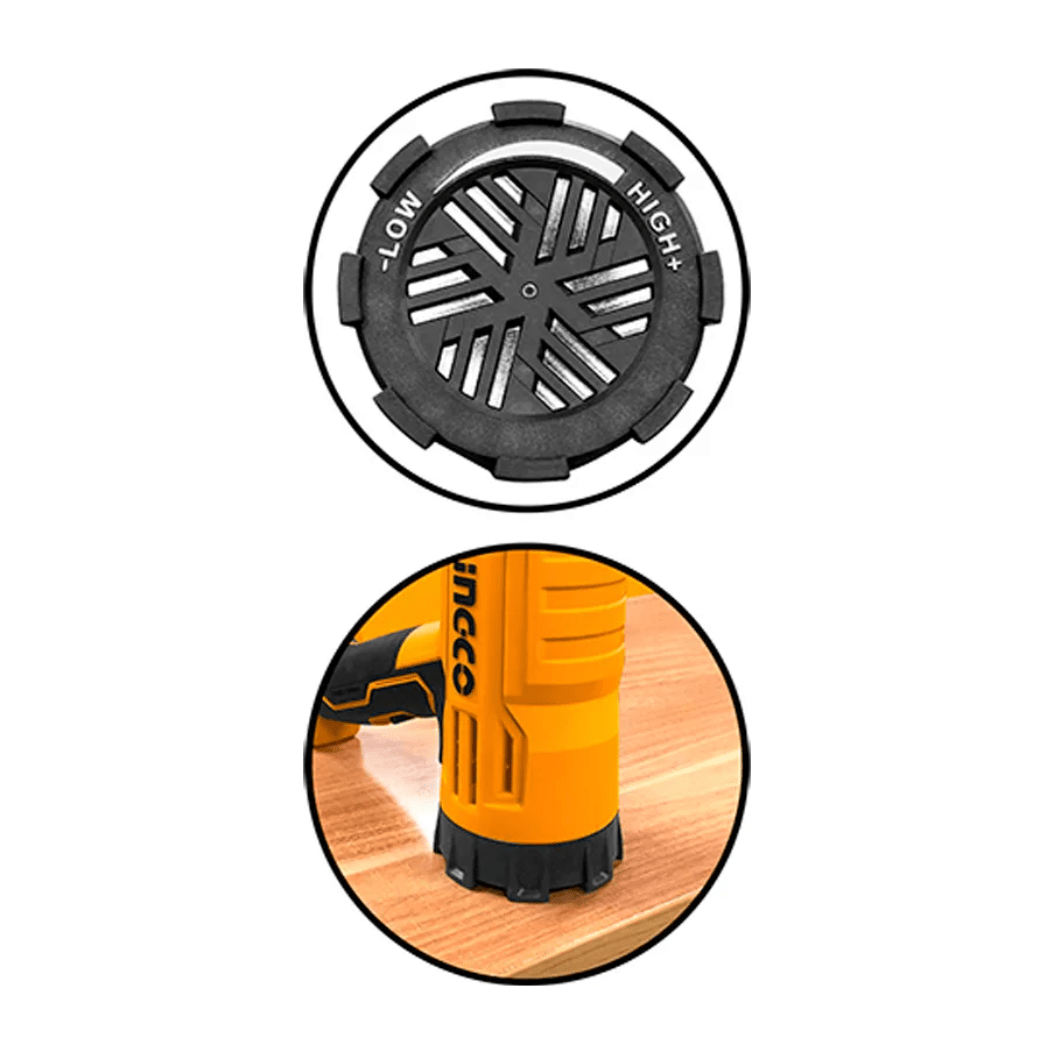 Pistola De Calor 110/120V 1600W 450/550°C Con Boquillas Y Raspador INGCO UHG160047 - MARKEMSTORE - Pistolas y Sopladores