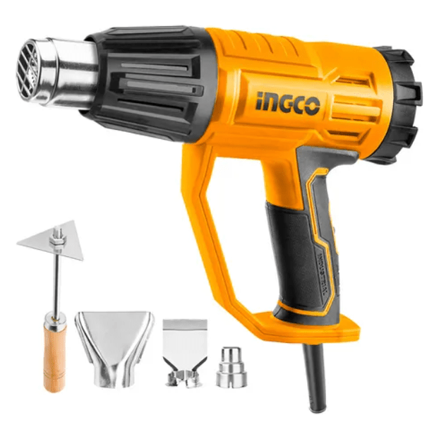 Pistola De Calor 110/120V 1600W 450/550°C Con Boquillas Y Raspador INGCO UHG160047 - MARKEMSTORE - Pistolas y Sopladores