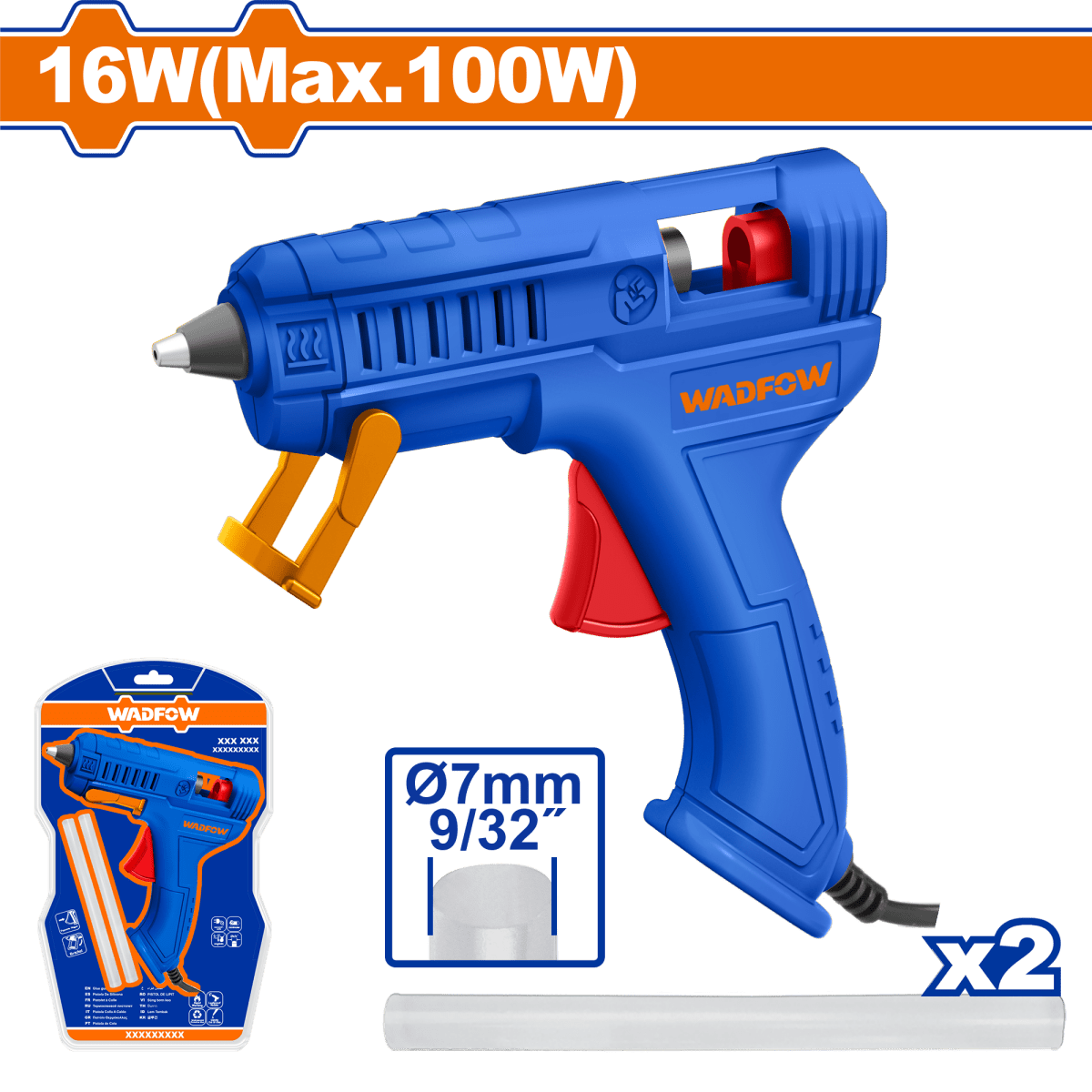 Pistola de Silicona WADFOW 110V incluye 2 Barras UWGL1407 - MARKEMSTORE - Pistolas y Sopladores