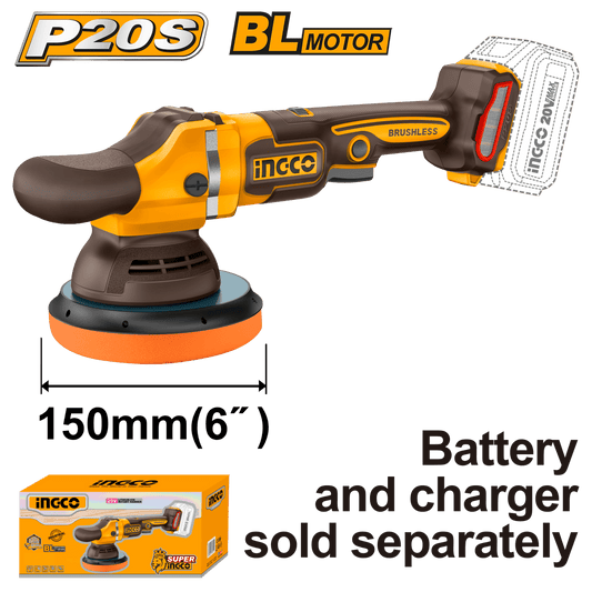Polichadora Inalámbrica INGCO 20V 150mm 2000 - 4500RPM - Profesional - APLI2015 - MARKEMSTORE - Pulidoras