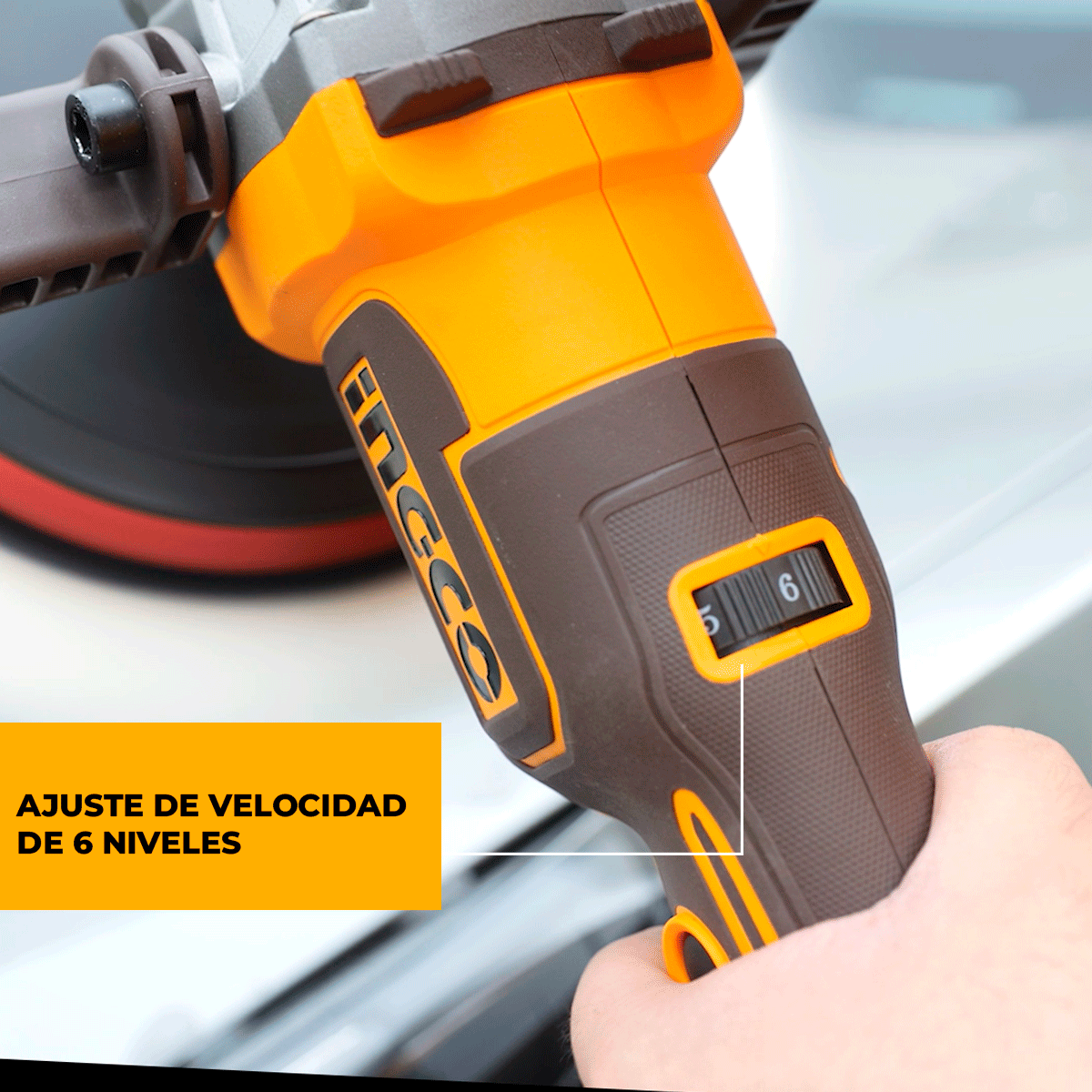 Polichadora Inalámbrica INGCO 20V 180mm 400 - 2500RPM - APLI2018 - MARKEMSTORE - Polichadora