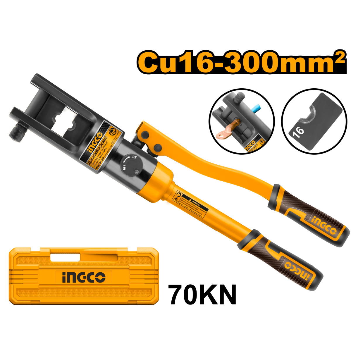 Ponchadora Hidraulica 70Kn Incluye Accesorios INGCO HHCT01240 - MARKEMSTORE -