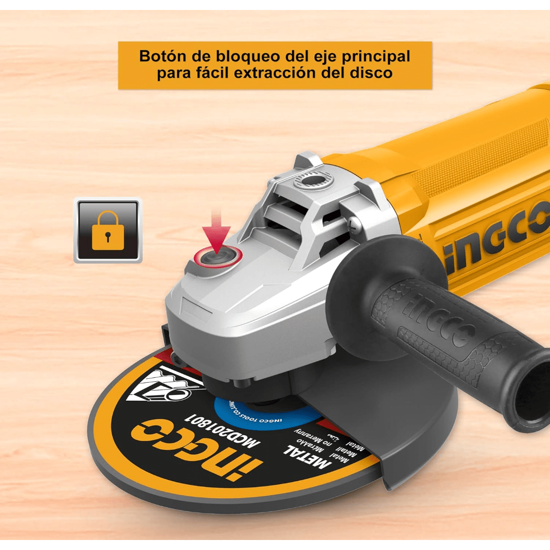 Pulidora Amoladora Angular 9" 2200w Ingco UAG220018 - MARKEMSTORE - Pulidoras