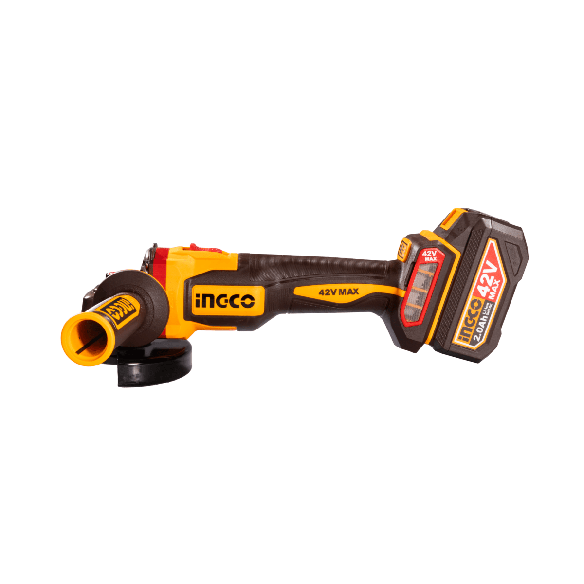 Pulidora Angular INGCO 42V 4 - 1/2" 3 Velocidades + 2 Baterías 2.5Ah y Accesorios UCAGLI4128112 - MARKEMSTORE - Pulidoras