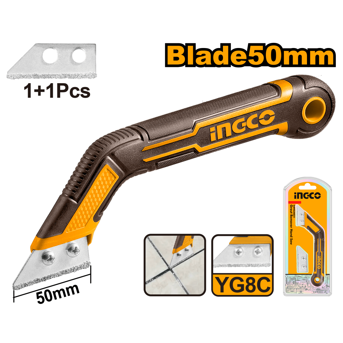 Raspador de Juntas 50mm Ingco Grhs20021 - MARKEMSTORE - Raspadores de Juntas