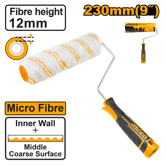 Rodillo Micro Fibra 9" Para Interiores Ingco HRHT042301D - MARKEMSTORE - 