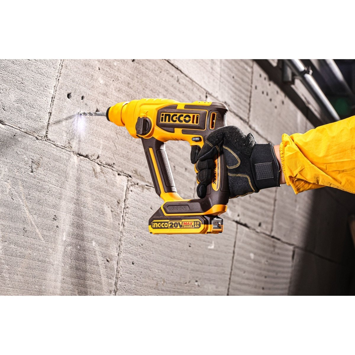 Rotomartillo 20V 0 - 5100Rpm 0 - 850Bpm INGCO Crhli20168 - MARKEMSTORE - Rotomartillo