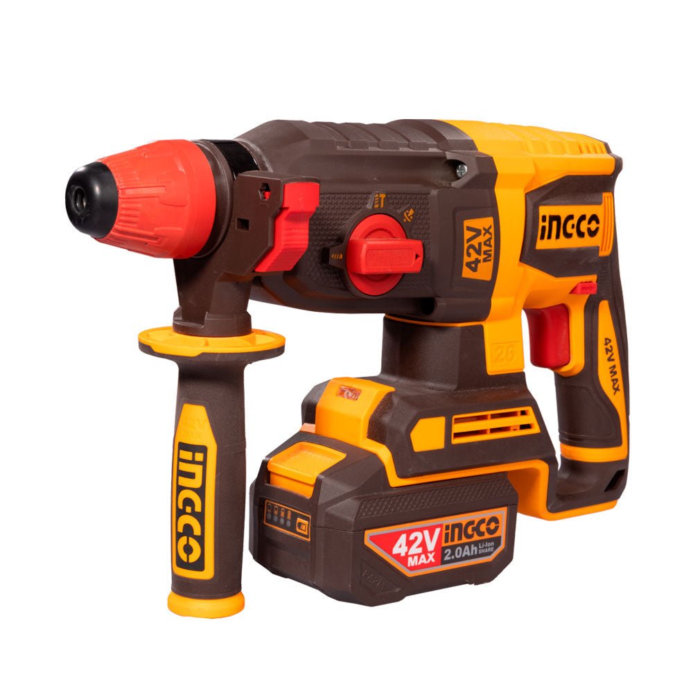 Rotomartillo INGCO 42V Brushless 2.5J + 2 Baterías | UCRHLI422682 - MARKEMSTORE - Rotomartillo