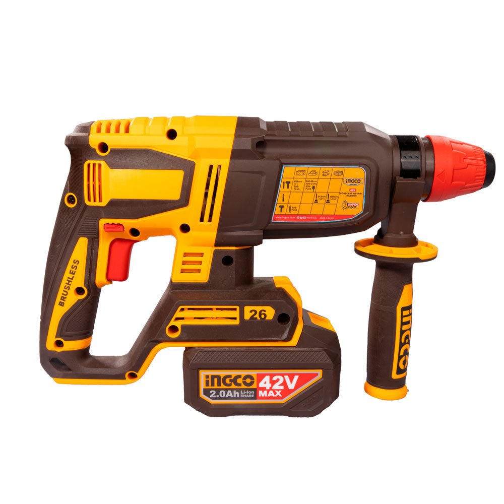 Rotomartillo INGCO 42V Brushless 2.5J + 2 Baterías | UCRHLI422682 - MARKEMSTORE - Rotomartillo