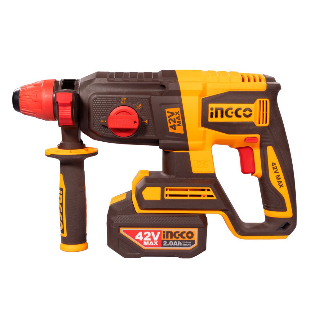 Rotomartillo INGCO 42V Brushless 2.5J + 2 Baterías | UCRHLI422682 - MARKEMSTORE - Rotomartillo