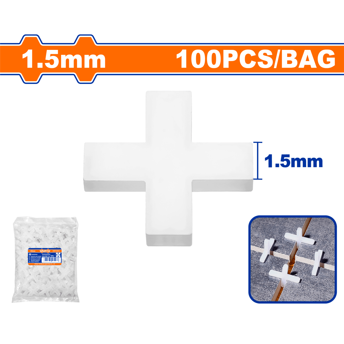 Separador Nivelador de Baldosa 1,5Mm Paq X 100 Unds WXZ1015 - MARKEMSTORE - Separadores de piso