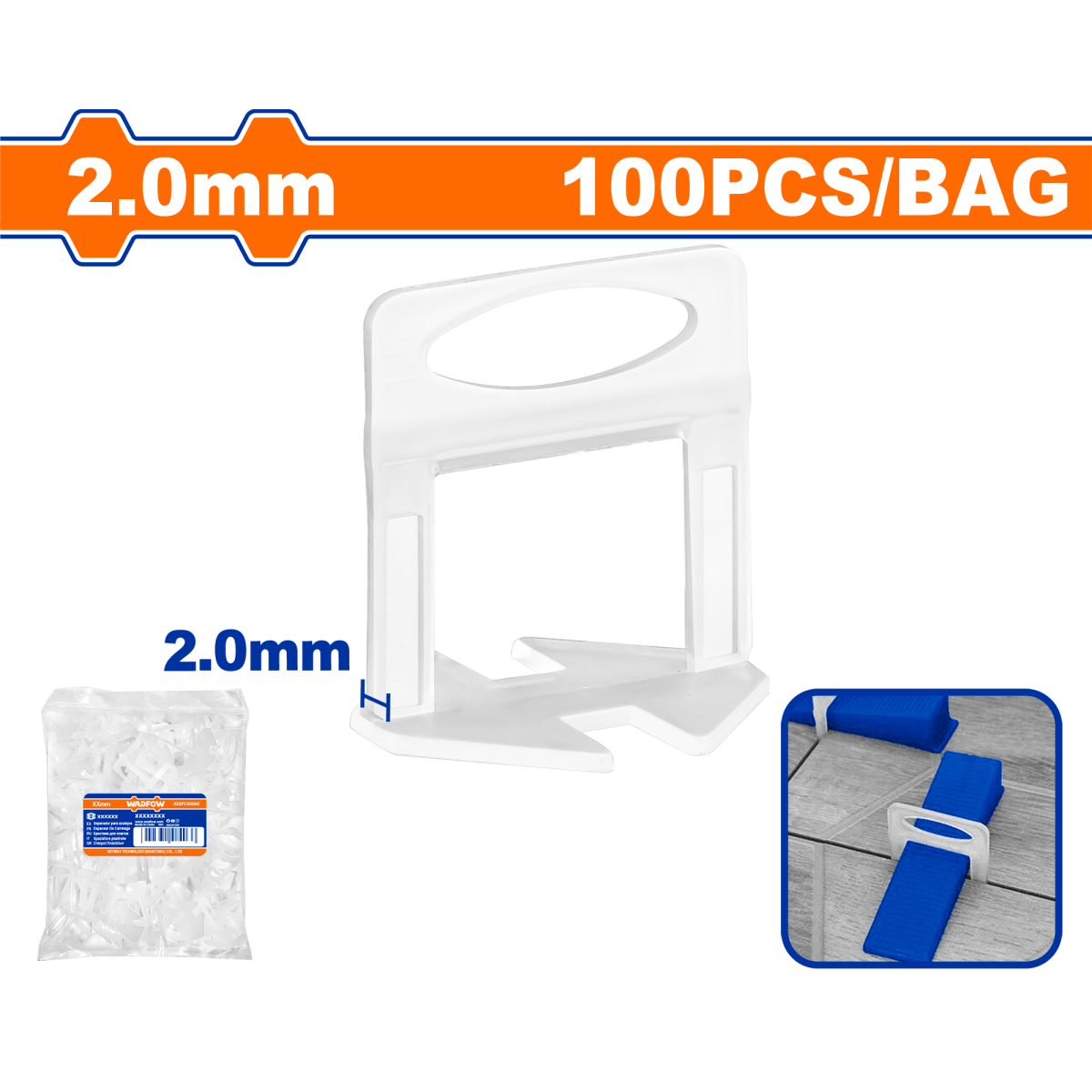 Separador Nivelador De Baldosa 2,00Mm Paq X 100 Unds Wadfow Wxz2002 - MARKEMSTORE - Cuña Niveladora