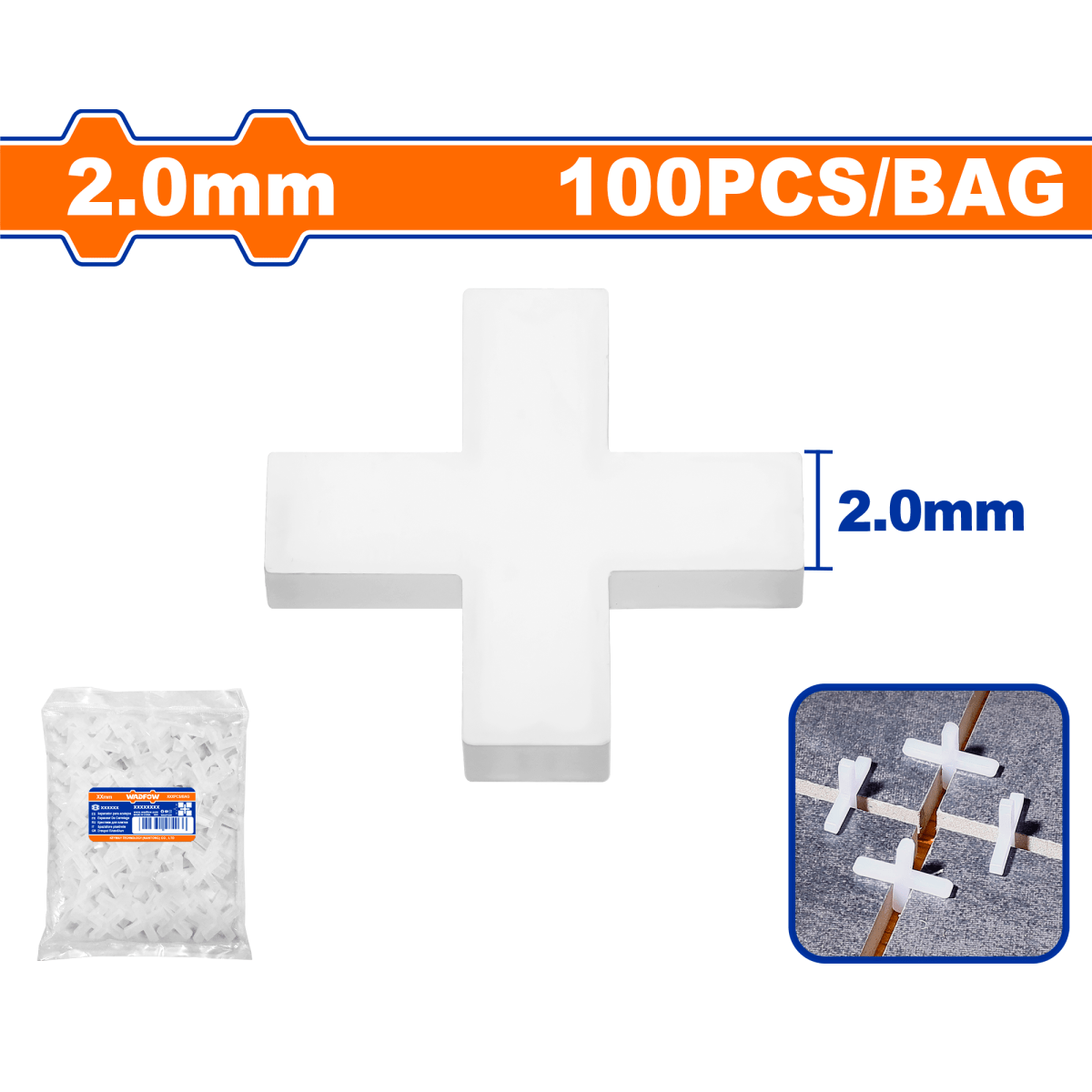 Separador Nivelador de Baldosa 2Mm Paq X 100 Unds WXZ1002 - MARKEMSTORE - Separadores de piso