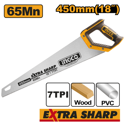 Serrucho 450MM SS Ingco HHAS15450 - MARKEMSTORE -