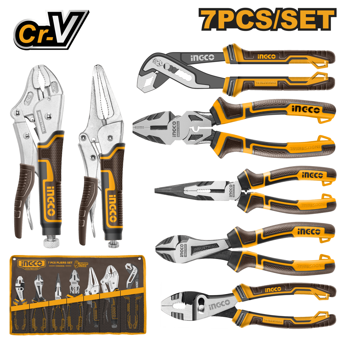 Set Alicate 7 Piezas INGCO COS23036 - MARKEMSTORE - Alicates