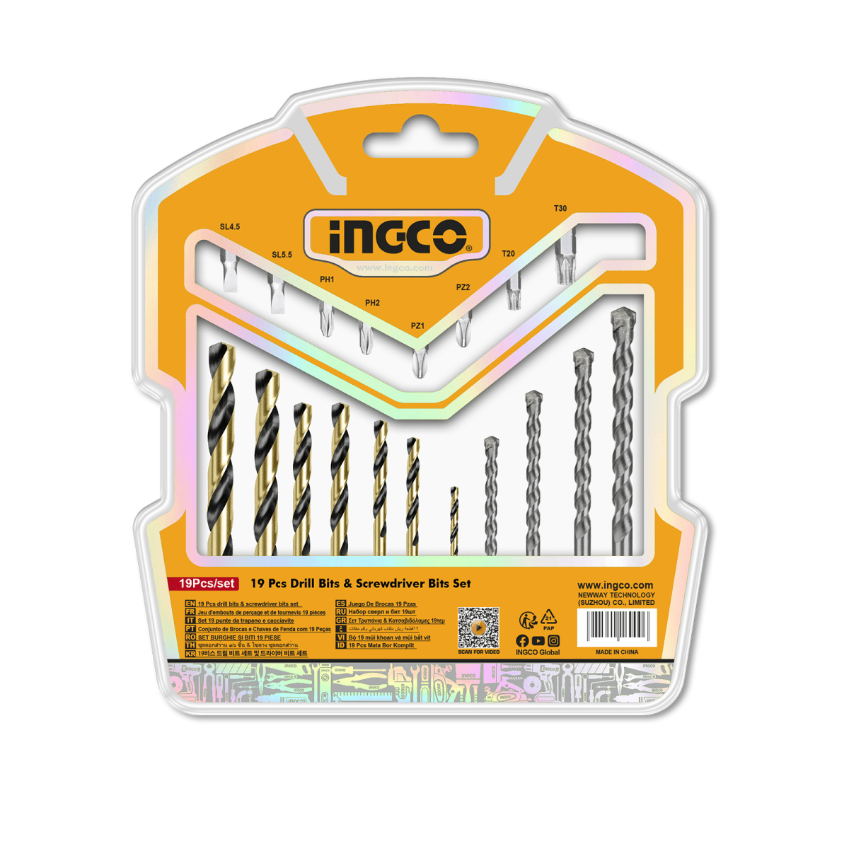 Set Broca Hss Muro 19 Piezas INGCO UAKSDB1901 - MARKEMSTORE - Ferreteria