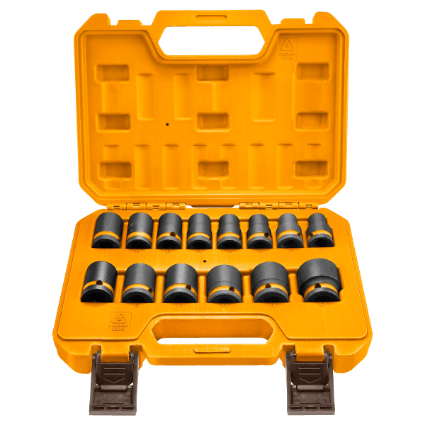 Set Dado Impacto 14 Piezas 1/2" INGCO Cr - Mo Profesional HKISSD12141 - MARKEMSTORE - Dados y accesorios