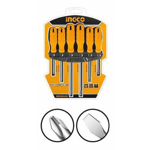 Set de 6 Destornilladores Profesional INGCO HKSD0658 - MARKEMSTORE -