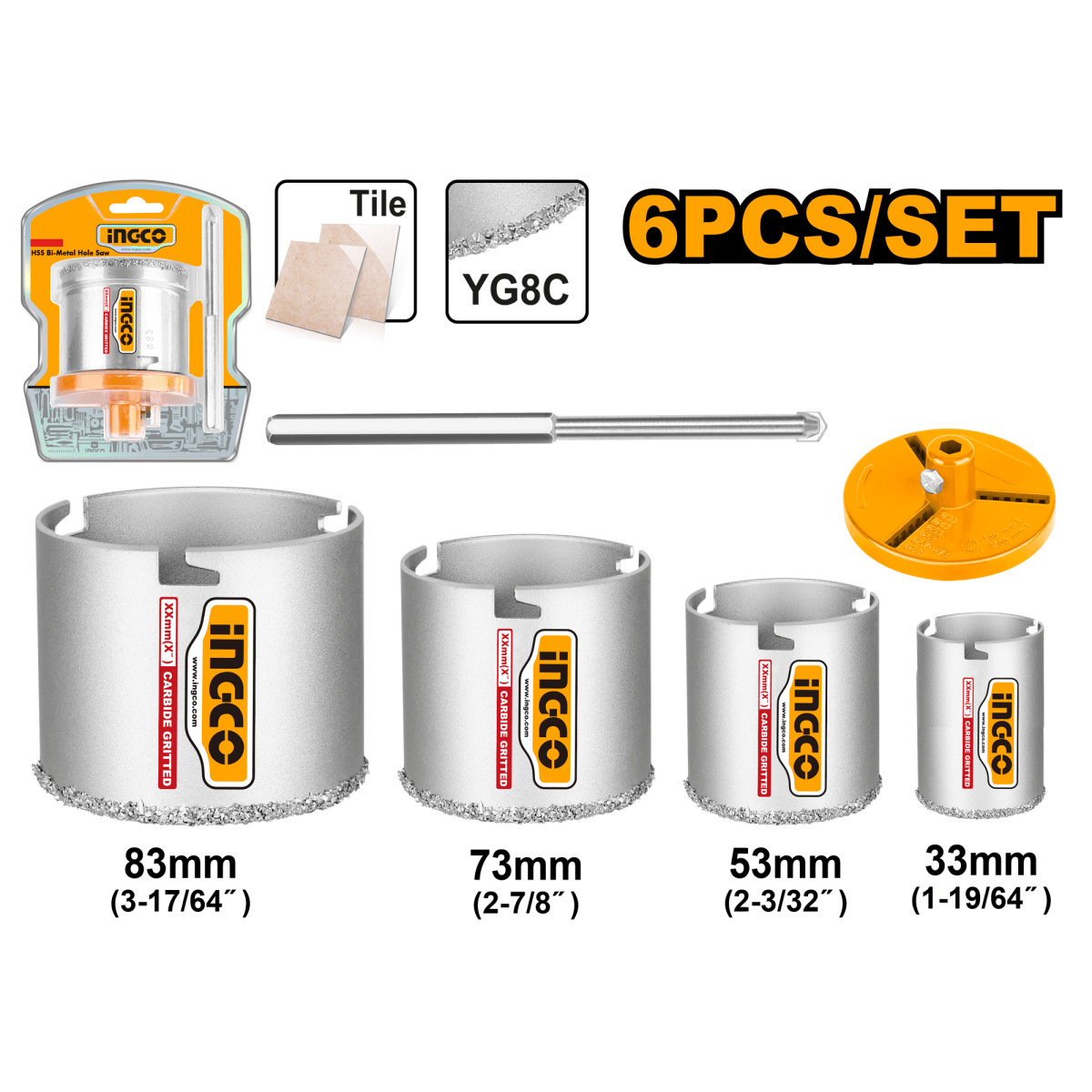 Set Sierra Copa Multiproposito 6Pcs INGCO HSB4061 - MARKEMSTORE -