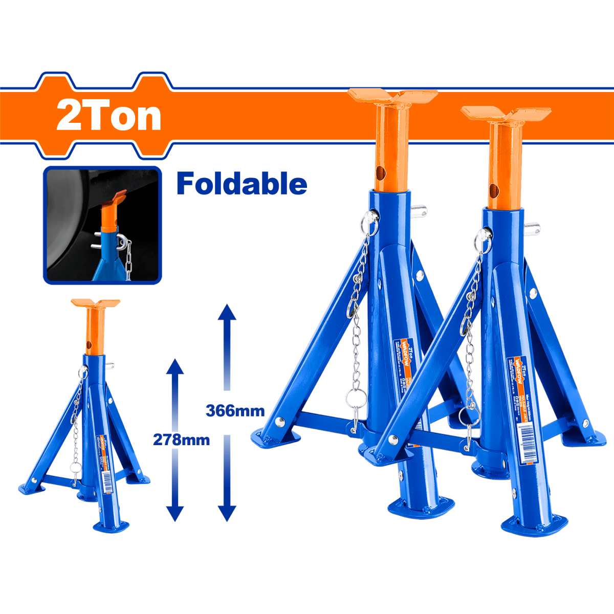 Set Torre 2 Ton Wadfow WHJ3502 Altura Max 366Mm 2 Piezas - MARKEMSTORE -