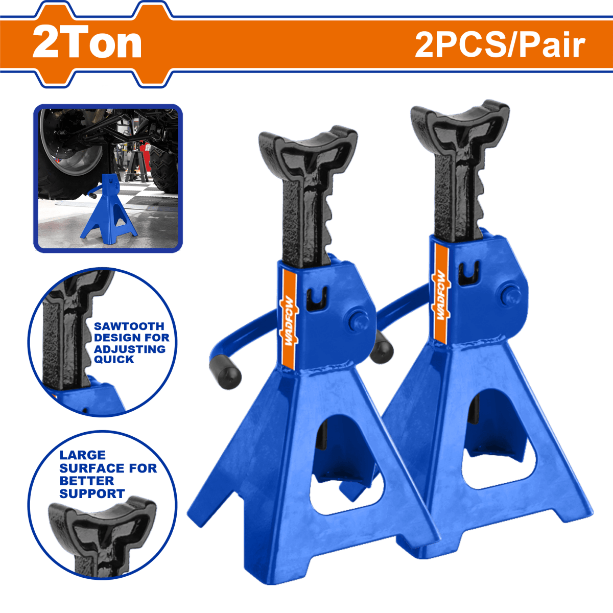 Set Torre 2 Ton Wadfow WHJS0201 Altura Max 380Mm 2 Piezas - MARKEMSTORE -