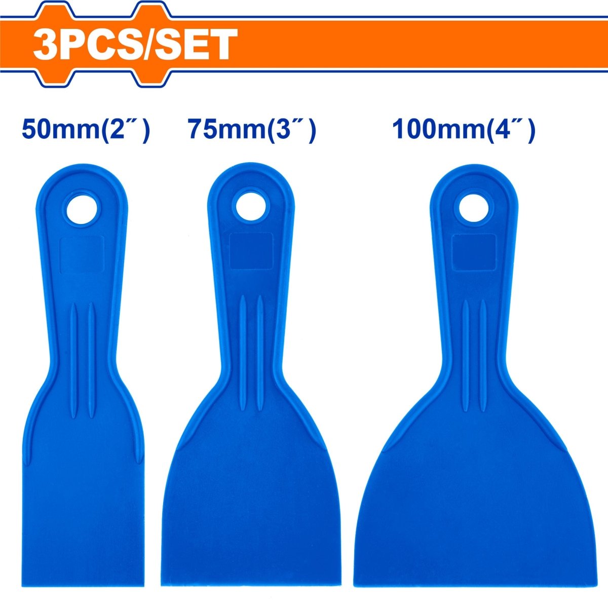 Set x 3 espatulas plásticas 50mm 75mm 100mm WADFOW WPT3133 - MARKEMSTORE -