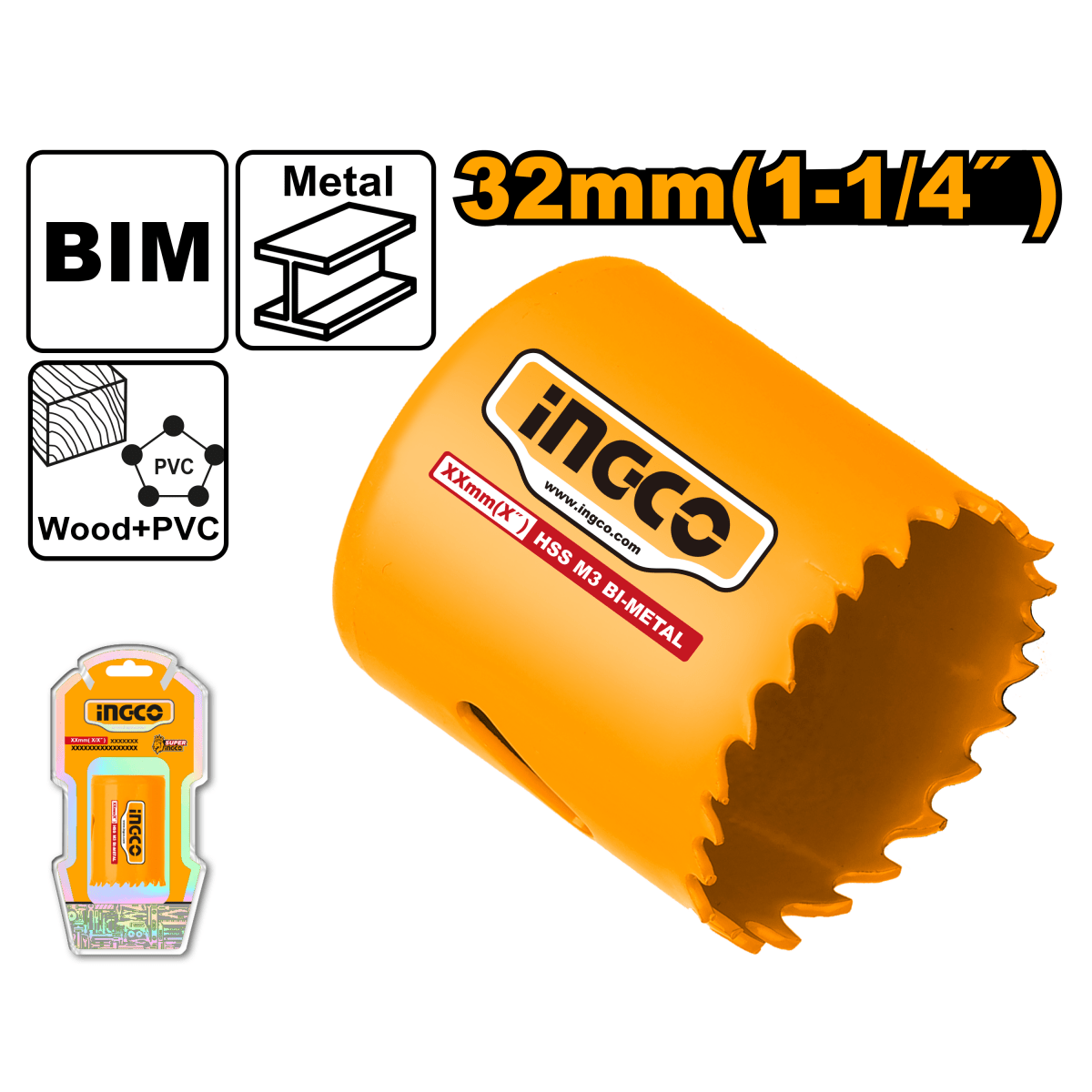 Sierra Copa Bimetal HSS Ingco - MARKEMSTORE - Sierra Copa