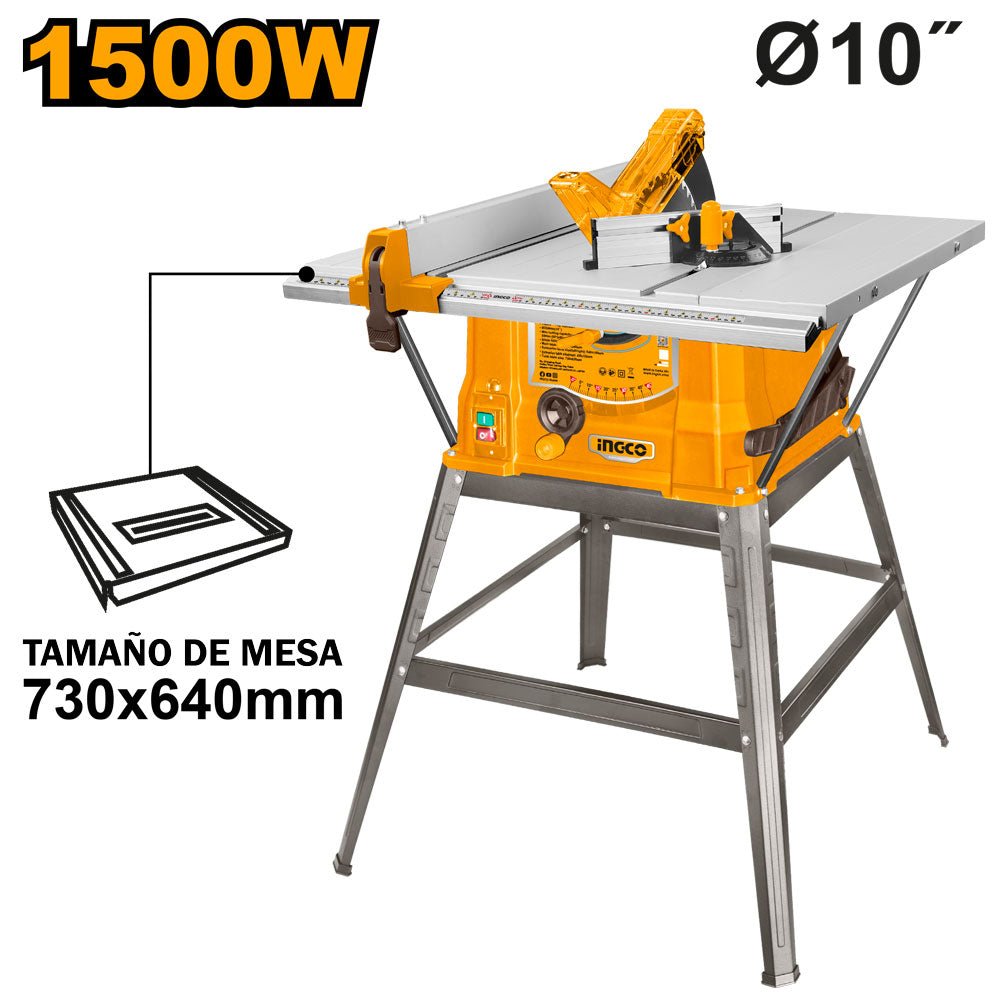 Sierra de Banco INGCO 10" 1500W 4500RPM UTS150078 - MARKEMSTORE - Sierras