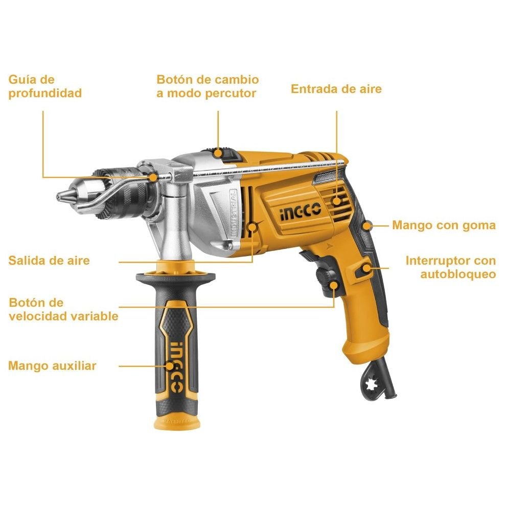 Taladro Percutor 1 2 1100w INGCO UID11008 - MARKEMSTORE - Taladro