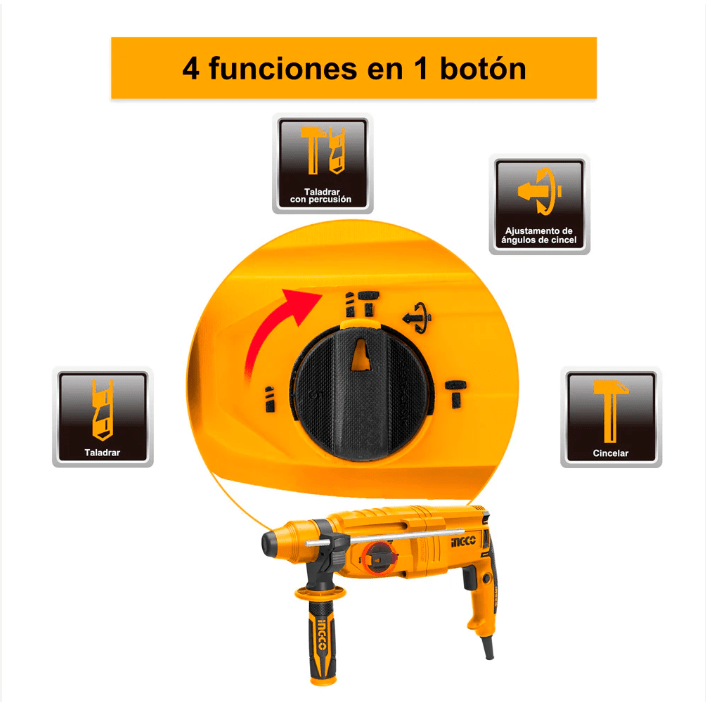 Taladro Rotomartillo 800w Ingco URGH9028 - MARKEMSTORE - Rotomartillo