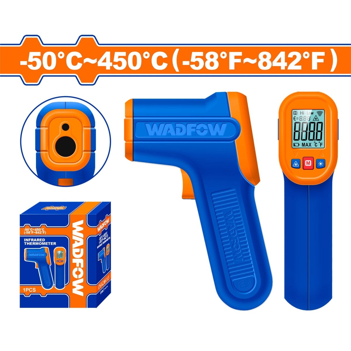 Termometro infrarrojo 50 a 450 grados WNT6501 - MARKEMSTORE -
