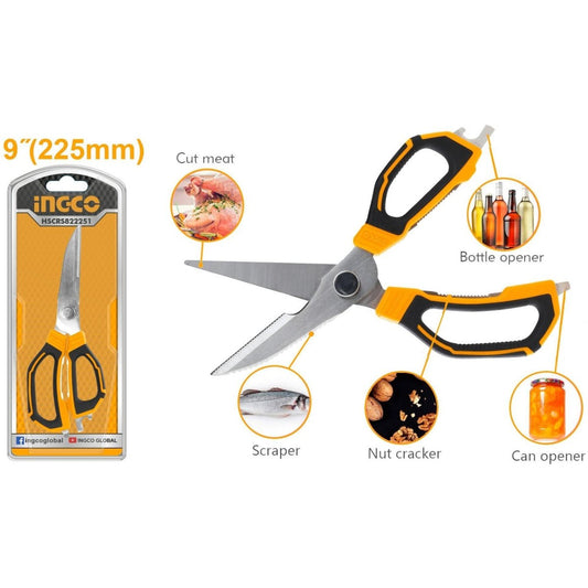Tijera De Cocina Camping Multiuso 9" Ingco HSCRS822251 - MARKEMSTORE - 