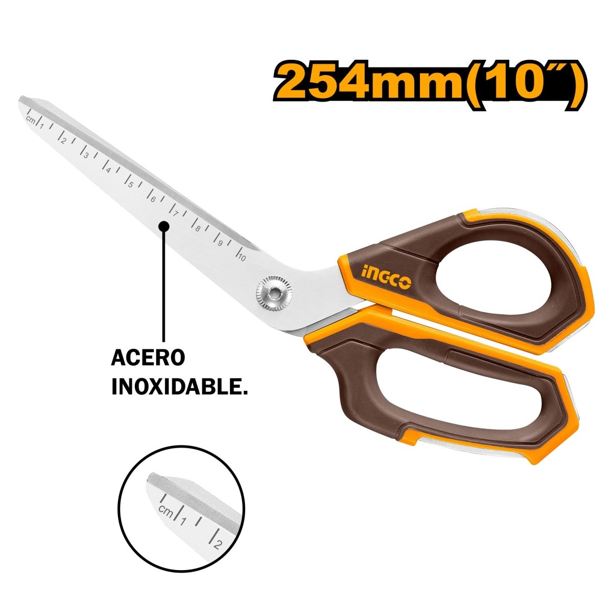Tijeras Multiuso INGCO 10" HSCRS25088 Acero Inoxidable - MARKEMSTORE - Tijeras
