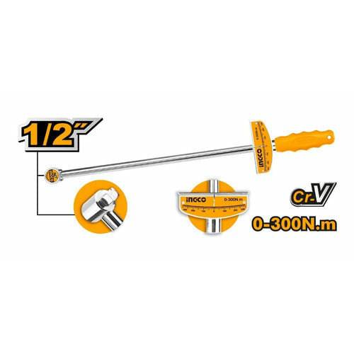 Torquimetro M1/2 0 - 300nm Cr - v Ingco Hptw300n1 - MARKEMSTORE -