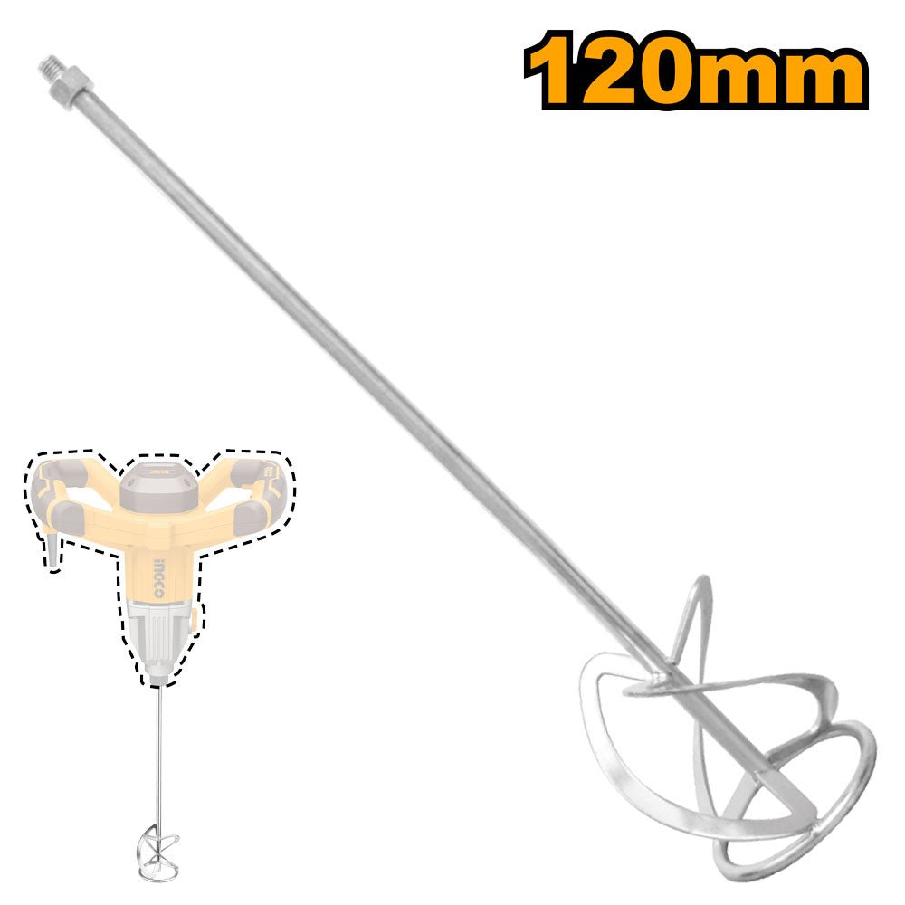 Varilla Mezcladora de Pintura 60cm INGCO UMP1120 | Mezclador para Taladro - MARKEMSTORE - Mezcladores