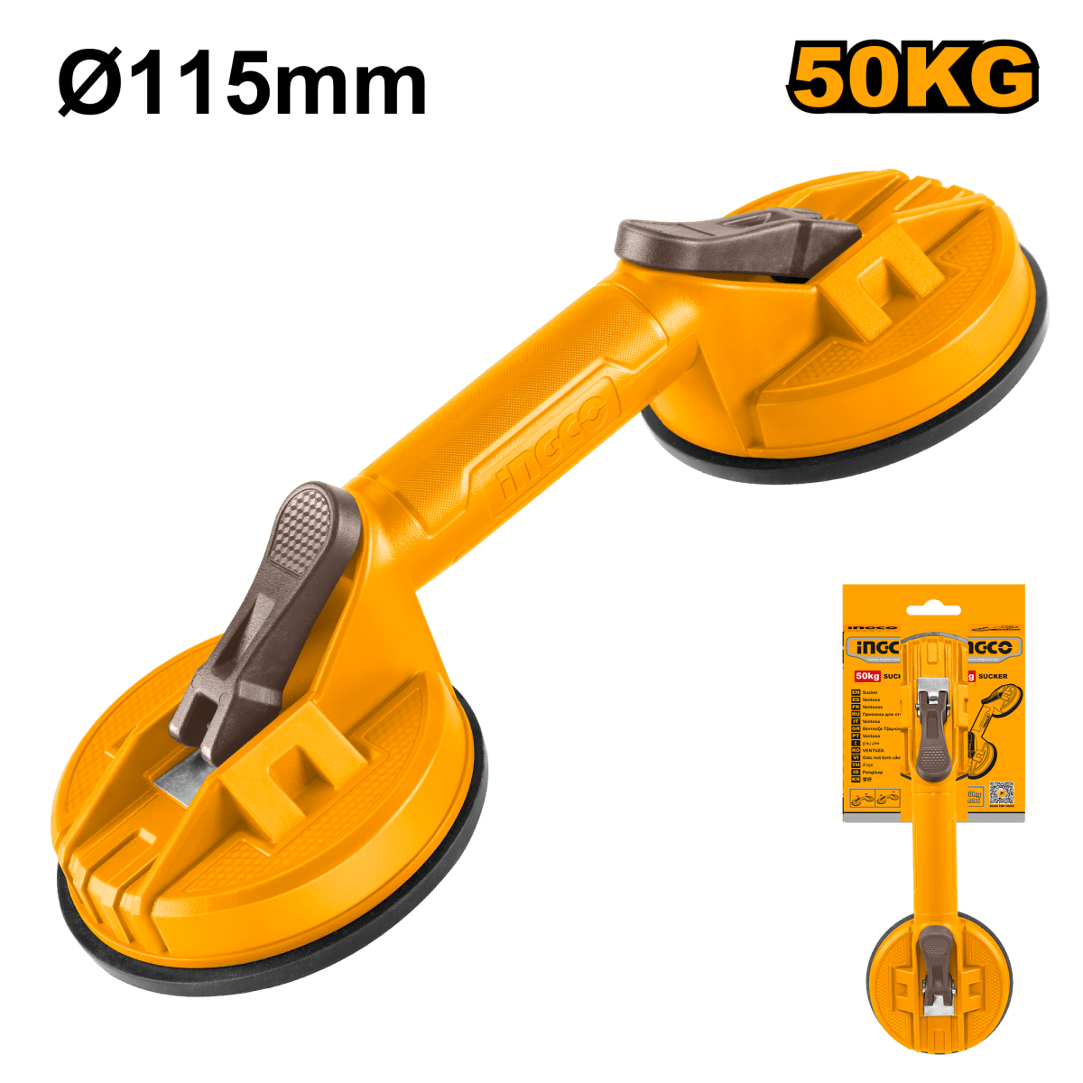 Ventosa Simple Para Vidrio 50 Kg Ingco Hsu025001 - MARKEMSTORE - Cortavidrios