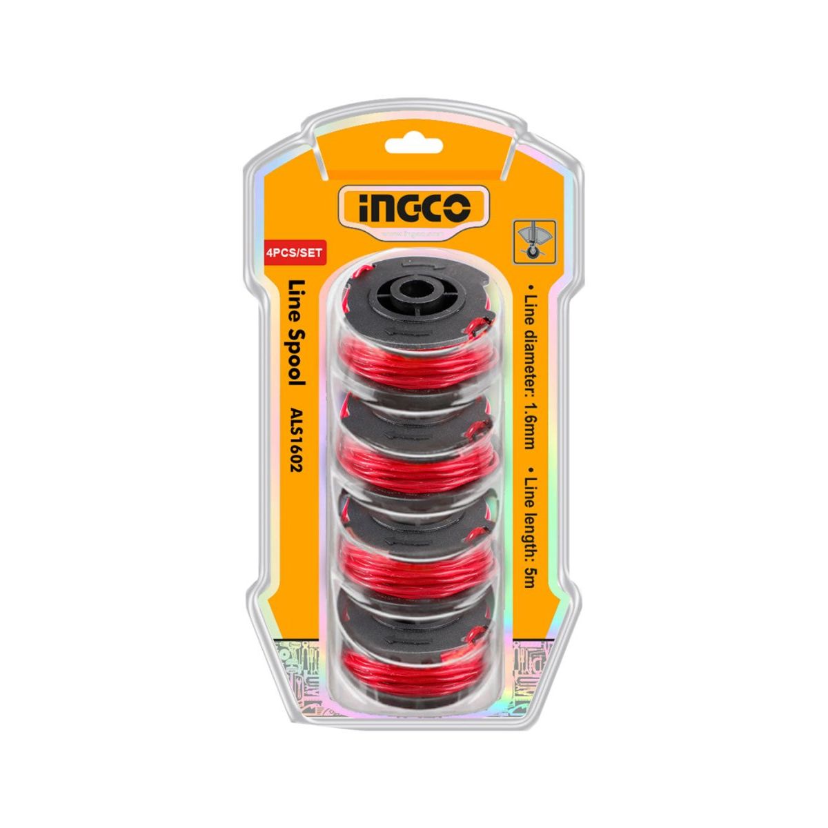 Yoyo para Guadaña INGCO 1.6mm x 5m 4 Piezas ALS1602 - MARKEMSTORE - Guadaña