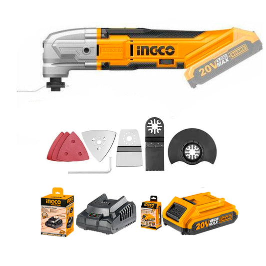 Multiherramienta Oscilante Inalámbrica 20v+Batería+Cargador Ingco