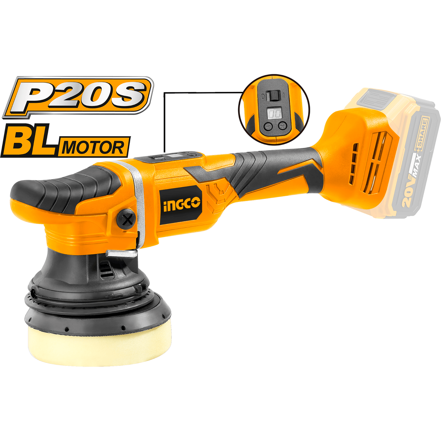 Ingco Polichadora Inalambrica Ionlitio 20v Con Bateria De 4h - MARKEMSTORE