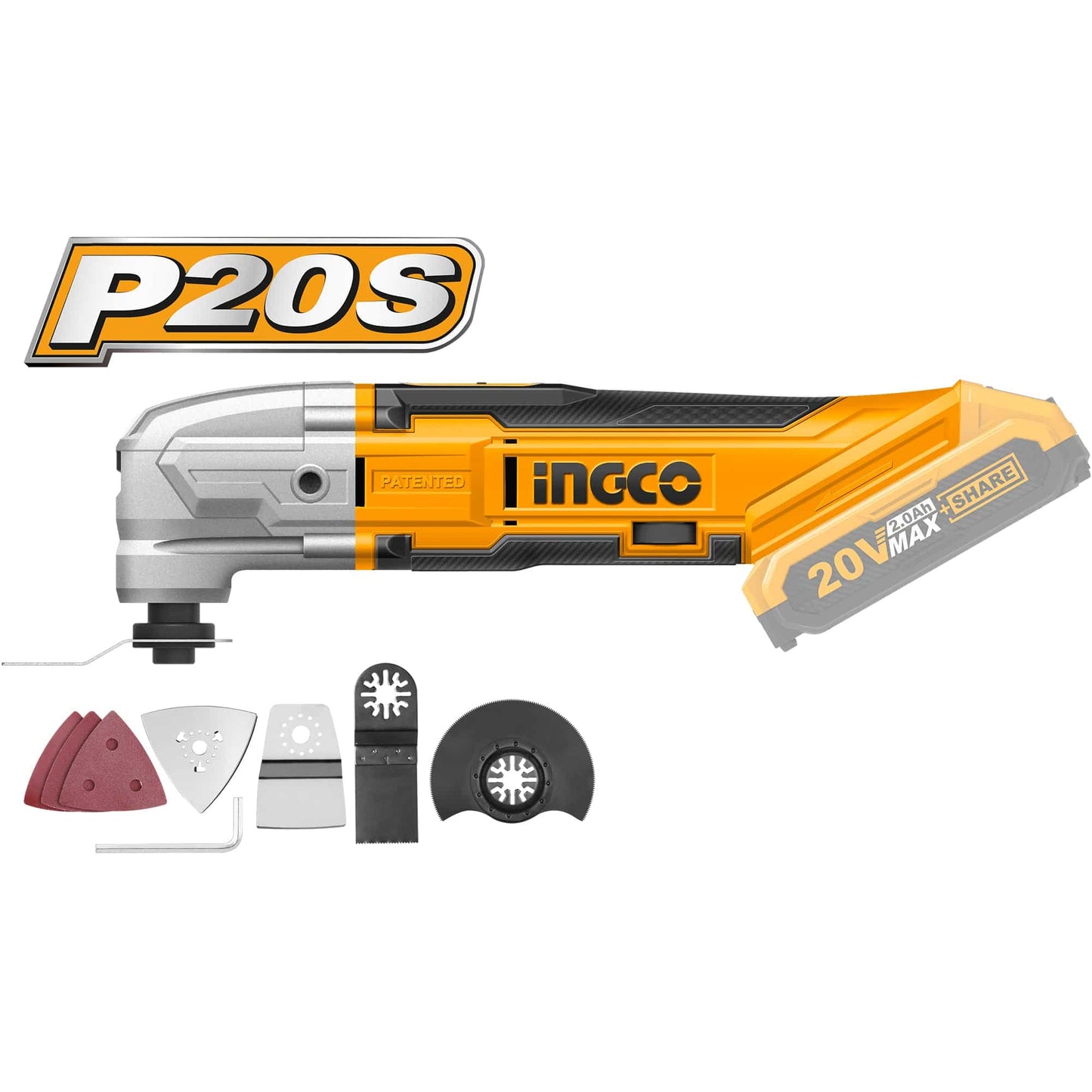 Multiherramienta Inalambrica Ionlitio Ingco 20v + Bateria 4h - MARKEMSTORE